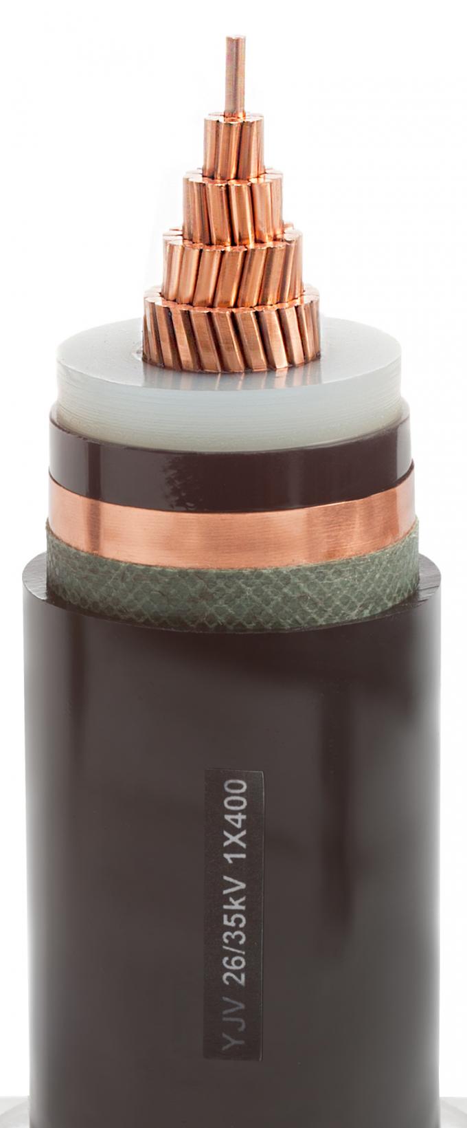 cabos distribuidores de corrente médios exteriores da tensão 30kV para as estações 0 da fonte de alimentação