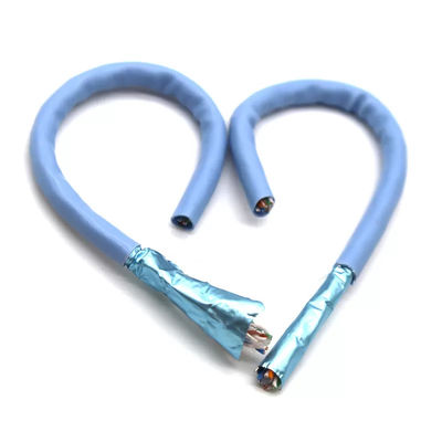 bainha flexível do PVC do HDPE do cabo da rede de CAT 6A do condutor do ftp OFC de 0.58mm